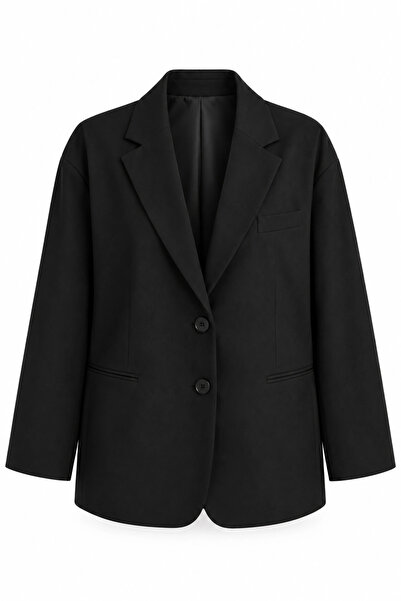 Purple by Banu Siyah Oversize Blazer Ceket