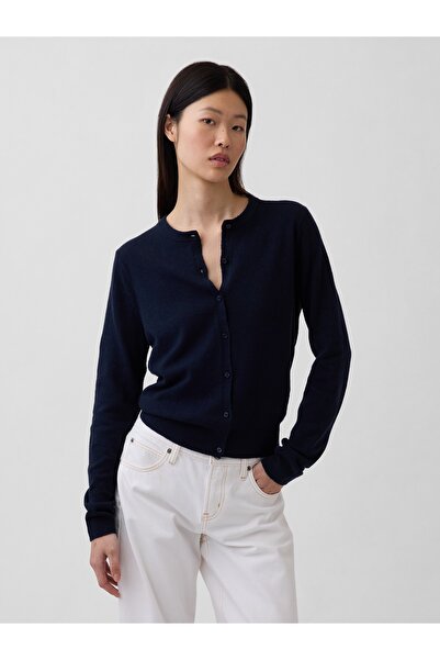 GAP Kadın Lacivert CashSoft Crop Hırka