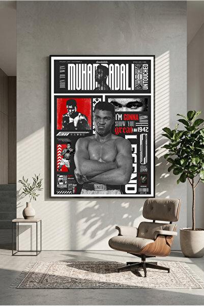 postercraft Poster din lemn cu design Muhammad Ali (fără ramă)