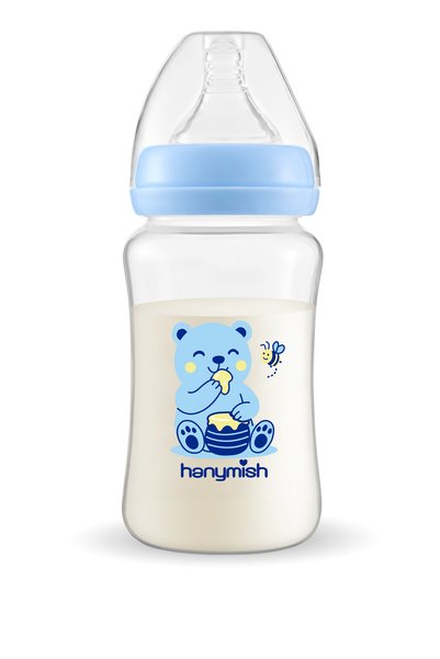 Hanymish Geniş Ağızlı PP Biberon 240 ml Mavi