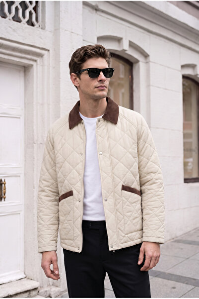 BASEL.CO Retro Velvet Collar Quilted Jacket/Mantle