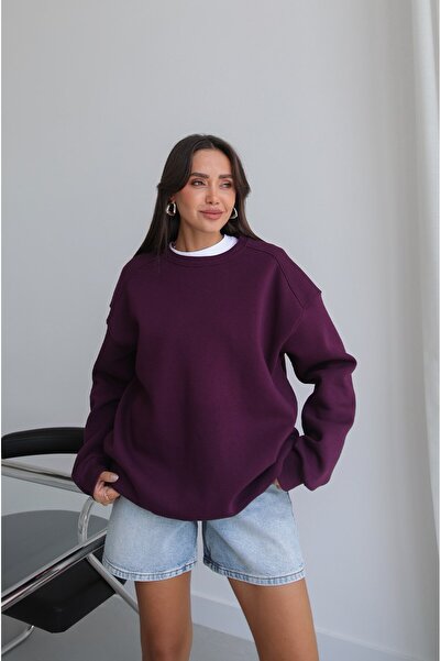 Havoş Purple Orin Crew Neck Sweatshirt