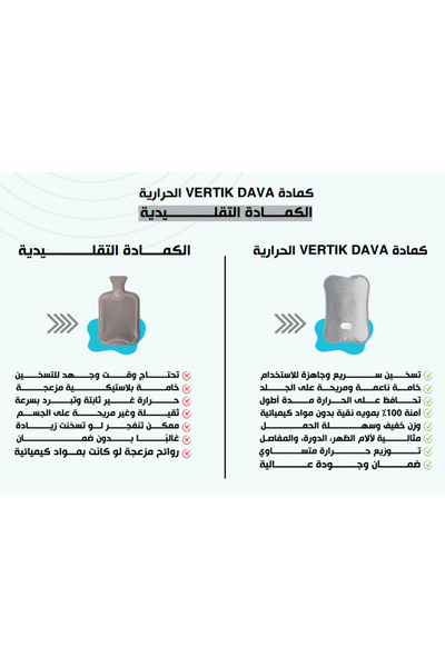 Vertik كمادة كهرومائية DAFA كمفورت حرارية للاستخدام البارد والساخن – تخفيف آلام العضلات والمفاصل