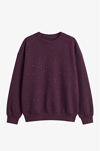 Havoş Mor Simli Sweatshirt