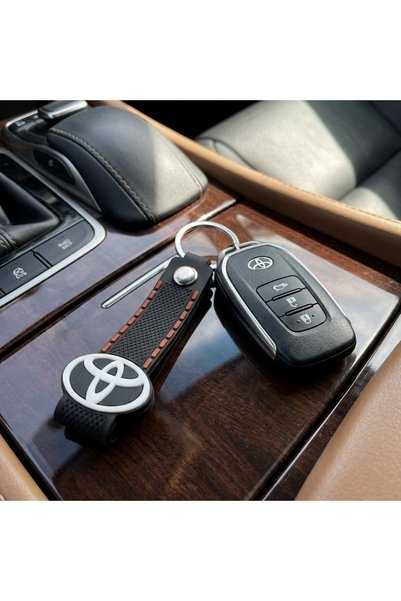Aksefuar Lazer Premium Rubber Car Keychain Compatible with Toyotta Group – Stylish and Durable Keychain for Car Key