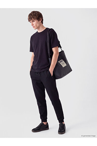 LC Waikiki Nevavm Farkıyla Xside Black Interlock Plain Standard & Regular Men...