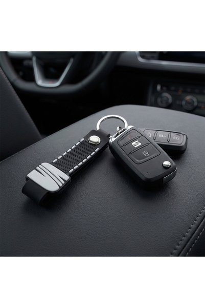 Aksefuar Lazer Premium Rubber Auto Keychain Compatible with Seat Group – Styl...