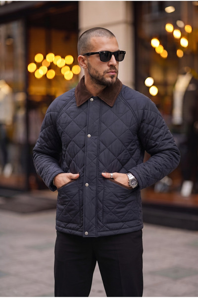 BASEL.CO Vintage Velvet Collar Quilted Jacket / Coat