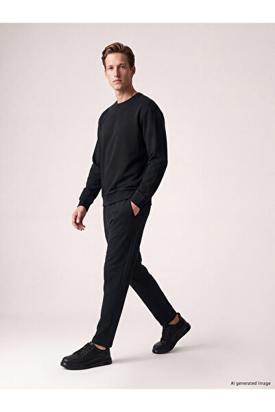 LC Waikiki Nevavm Farkıyla Lcw Vision Black Interlock Plain Standard & Regula...