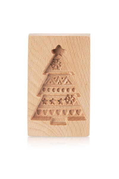 Orion Decupator de biscuiți din lemn în formă de brad de Crăciun 13x8 cm