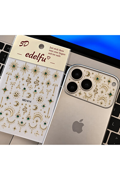 EDELFU Telefon Kamera Stickerı Kabartmalı Minik Yapışkanlı Sticker (5D) (1 Mi...