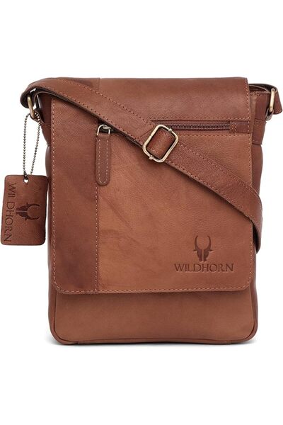 Wildhorn ® Leather 8.5 inch Sling Messenger Bag for Men I Multipurpose Crossb...