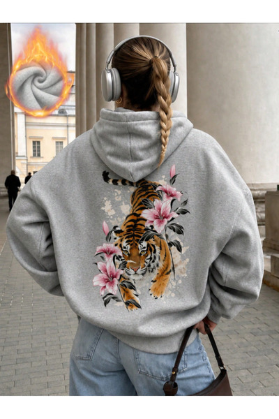 Framgan Unisex muška/ženska pamučna majica sa kapuljačom i leopard printom