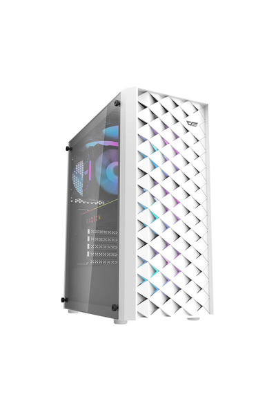 darkFlash Carcasă PC DK351 (albă) + 4 ventilatoare RGB