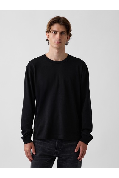 GAP Erkek Siyah Heavyweight Relaxed T-Shirt