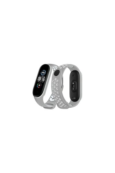 Toptan Bulurum Xiaomi Mi Band 6 Sport Perforated Cord - Grey-Red
