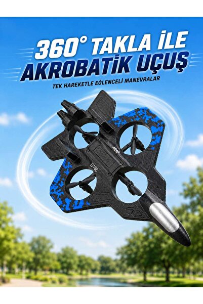BİN1ÇEŞİT Uzaktan Kumandalı Savaş Uçağı Drone 2.4 GHz Jiroskoplu Tek Tuş Kalkış İniş 360° Dönüş