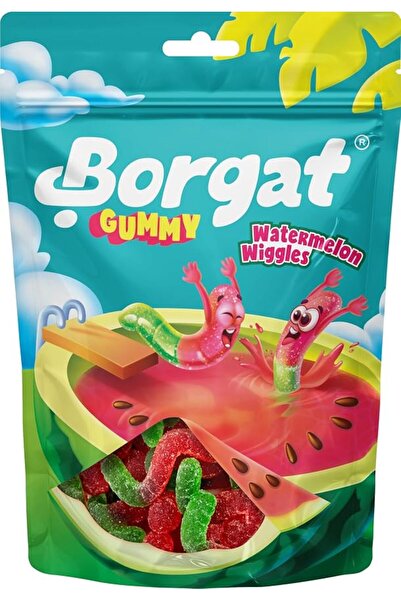 Borgat Gummy Sour Watermelon Mini Worm Gummies Bag 80 g