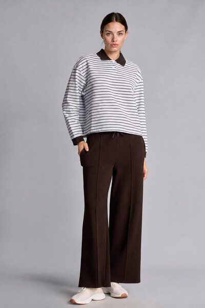 DeFacto Barrel Fit Wide Leg Long Sports Sweatpants with Front Sewn Pockets H8...