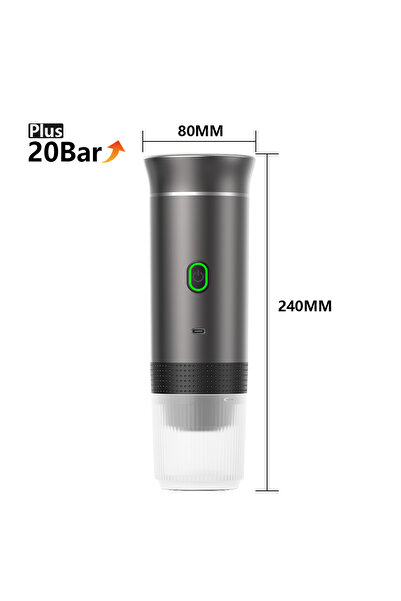 Choice Metallic grey Wireless Electric Portable Espresso Coffee Machine for C...