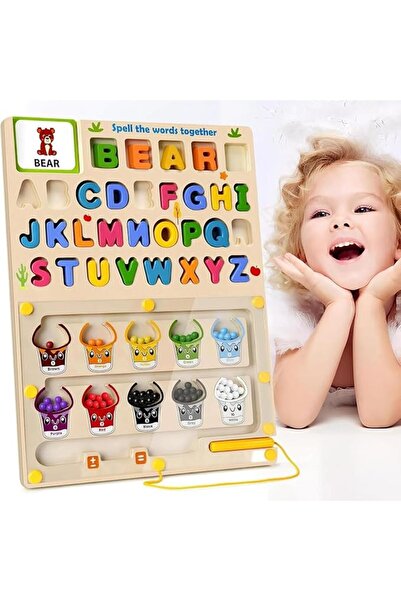 Soofam 5 IN 1 Magnetic Color & Number Maze Incl Word Spelling, Addition and S...