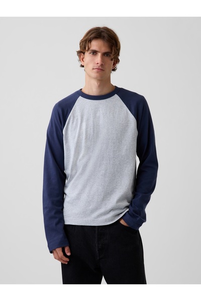 GAP Erkek Açık Gri Heavyweight Relaxed T-Shirt