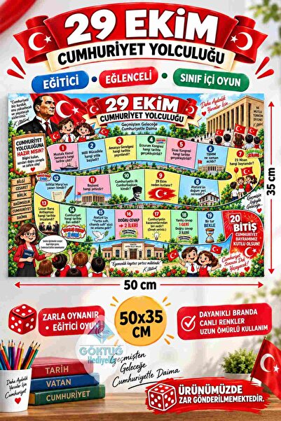 Göktuğ Hediyelik 29 octombrie Ziua Republicii Joc educativ de masă Pânză de j...