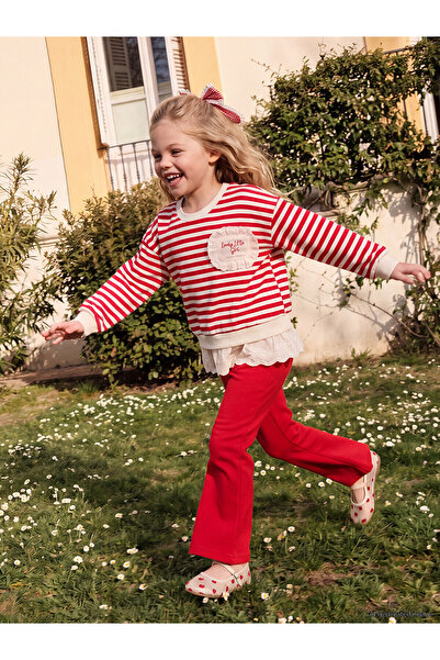 LC Waikiki Two Mt Shop Quality Lcw Kids Red Ruffle Girls Leggings Set