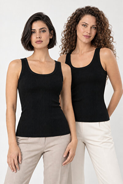 Loule Women's 2-Pack 95% Cotton Report Combed Cotton Camisole U-Neck Wide Str...