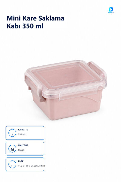 DolphFin Mini Square Storage Container 350 ml Plastic Multi Color