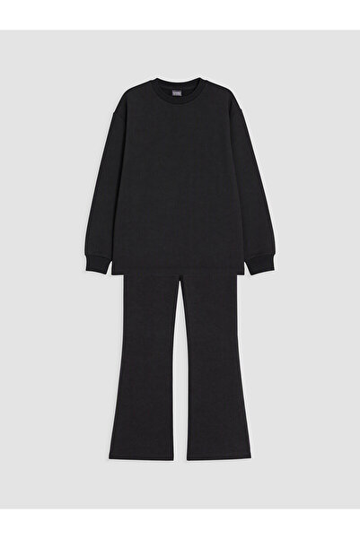 LC Waikiki Two Mt Shop Quality Black Girls' Basic Tracksuit Set