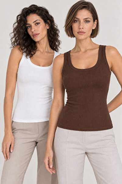 Loule Women's 2-Pack 95% Cotton Report Combed Cotton Camisole U-Neck Wide Str...