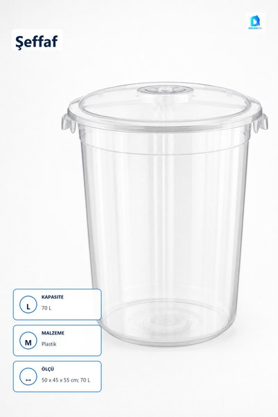 DolphFin Transparent Food Container 70 L Plastic Storage Container 50 X 45 X ...