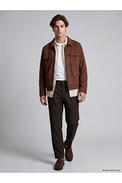 LC Waikiki Lcw Vision Brown Regular Fit Men's Trousers with Nevavm Difference
