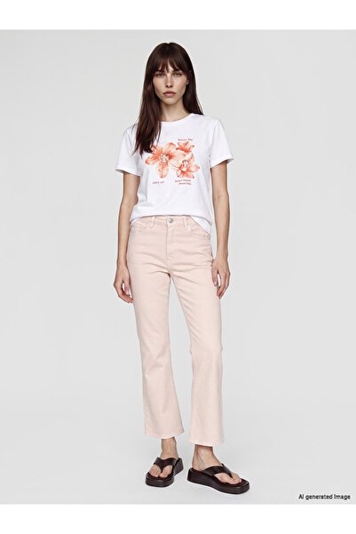 LC Waikiki Peak New Season Pink Crop Flare Women's Jean Pants