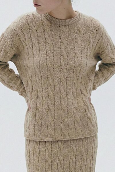 BSL Saçörgü Triko Oversize Kazak