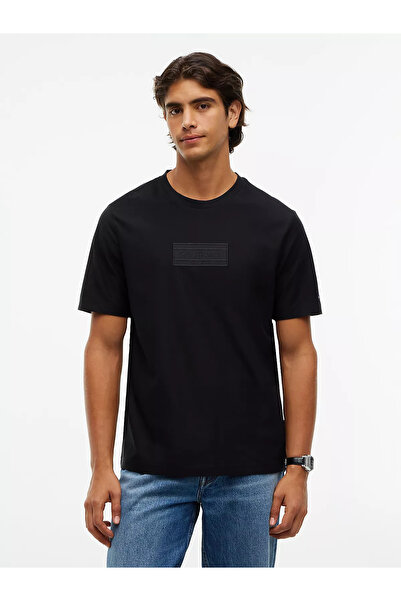 Tommy Hilfiger Men's Cotton Crew Neck Short Sleeve Black T-Shirt