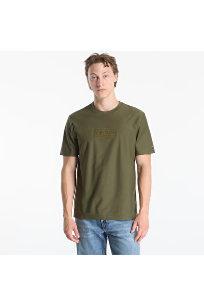 Tommy Hilfiger Men's Cotton Crew Neck Short Sleeve Green T-Shirt