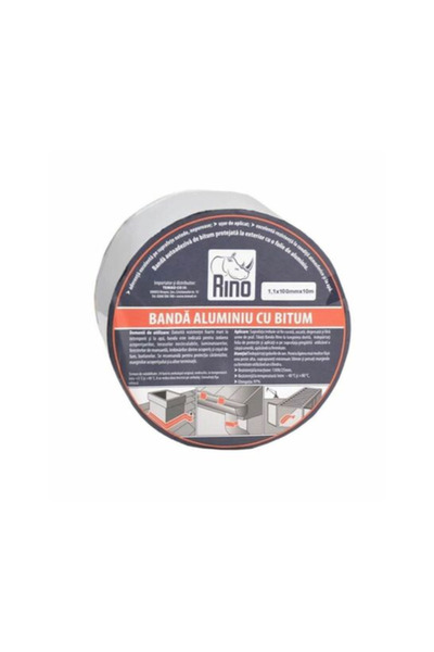Rino Bandă bituminoasă din aluminiu 1.1mmx75mmx10m, BB1175