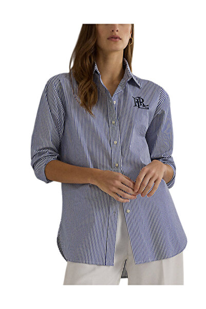 Ralph Lauren Γυναικείο Ριγέ Πουκάμισο Μπλε 200932539001-BLUE
