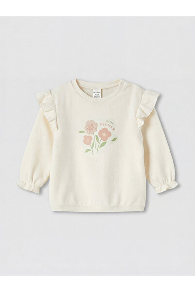 LC Waikiki Two Mt Shop Quality Lcw Baby Ecru Floral Baby Girl T-Shirt
