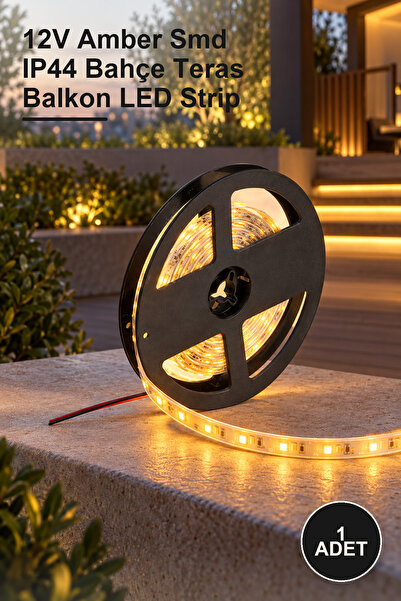 Yenilig 1 Adet CT-4492 Üç Çip Dış Mekan Silikonlu Şerit LED – 12V Amber Smd I...