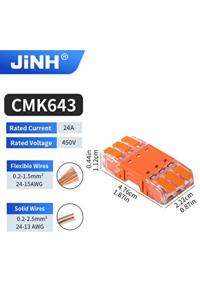 Choice CMK643 5Pcs Quick Lever Wire Connectors for Compact Plug In Male Femal...