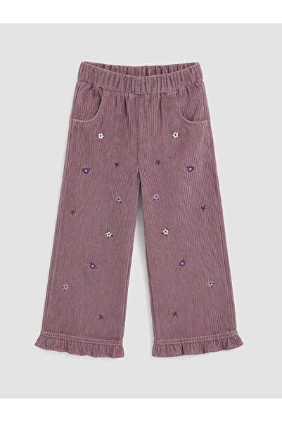 LC Waikiki Nevavm with a Difference Price Lcw Kids Lilac Velvet Embroidered S...