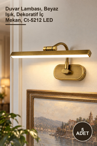 Yenilig 5 قطع CT-5212EB شمعدان حائط 7 واط معدني عتيق الطراز - مصباح حائط، ضوء...