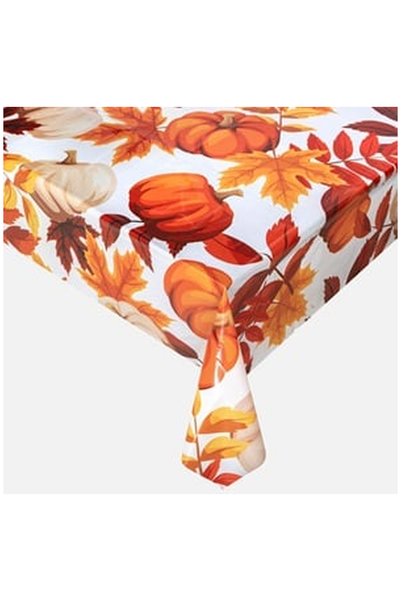 OEM Fata de Masa din Plastic de Toamna cu Frunze Portocalii 180x120cm