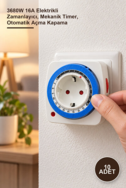 Yenilig 10 Pieces Ct-9180 Timed Mechanical Socket – 3680W 16A Electric Timer,...