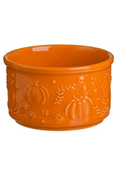 OEM Bol Ceramic Portocaliu Rotund cu Model de Toamna Dovleci pentru Snack 210ml