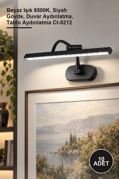 Yenilig 10 Pieces Ct-5212Sb Swan Sconce 7W Led – White Light 6500K, Black Bod...