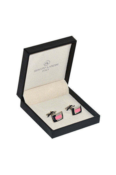 RENATO LANDINI Pink & Chrome Cufflinks/ Connection 18